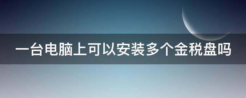 一台电脑上可以安装多个金税盘吗（一台电脑能装多个金税盘吗）