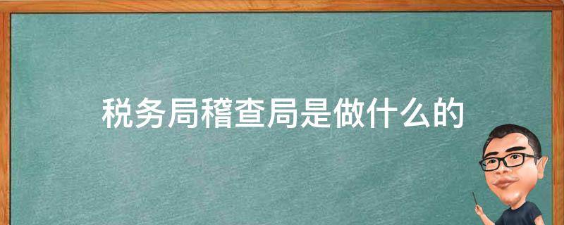 税务局稽查局是做什么的 税务局稽查科是什么