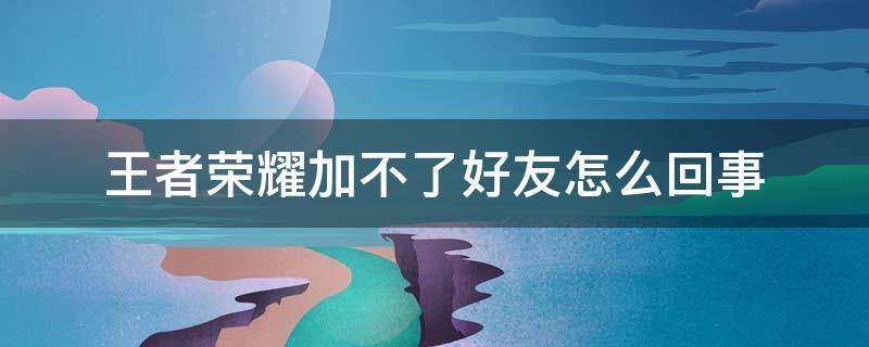 王者荣耀加不了好友怎么回事 王者荣耀加不了好友怎么回事显示功能关闭