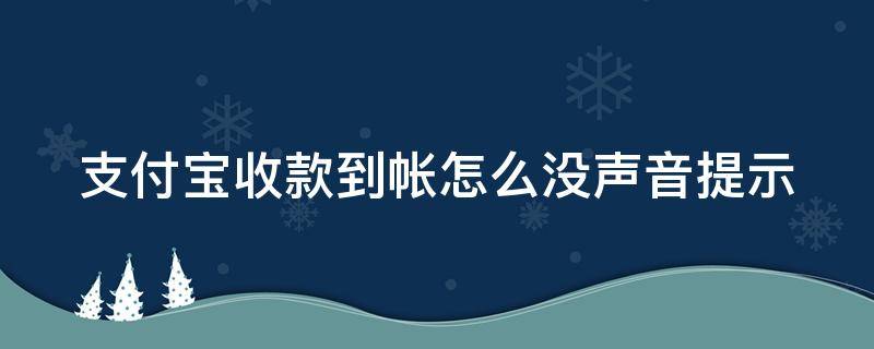 支付宝收款到帐怎么没声音提示（支付宝收款到账没有消息通知）