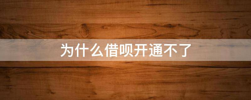 为什么借呗开通不了 为什么借呗开通不了、备用金可以用