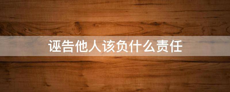 诬告他人该负什么责任 民事纠纷诬告他人该负什么责任