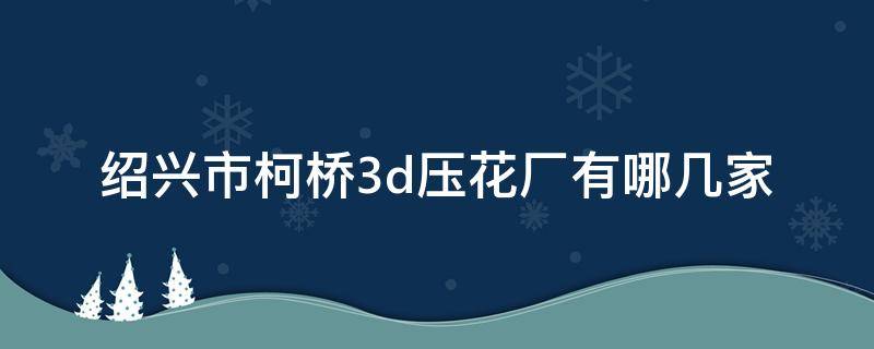 绍兴市柯桥3d压花厂有哪几家 柯桥起泡压花工厂