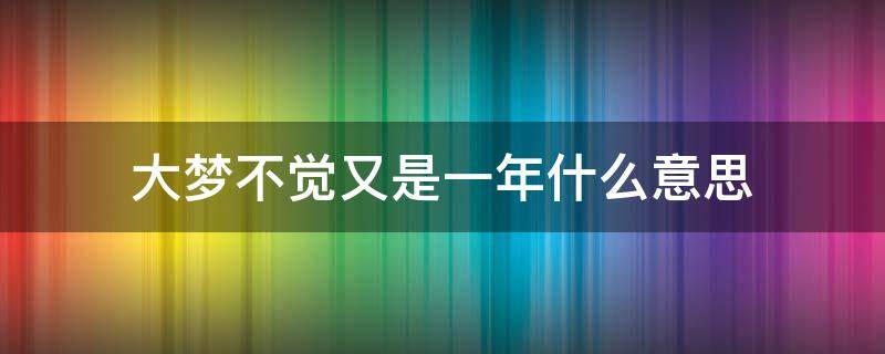 大梦不觉又是一年什么意思（不知不觉又是一年）