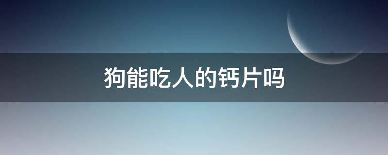 狗能吃人的钙片吗 狗狗可以吃人吃的钙片补钙吗