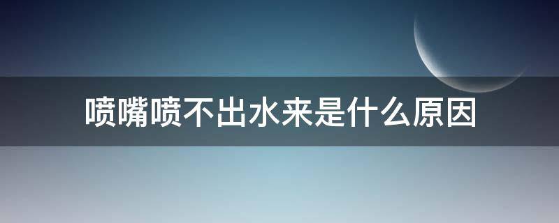 喷嘴喷不出水来是什么原因（汽车喷嘴喷不出水来是什么原因）