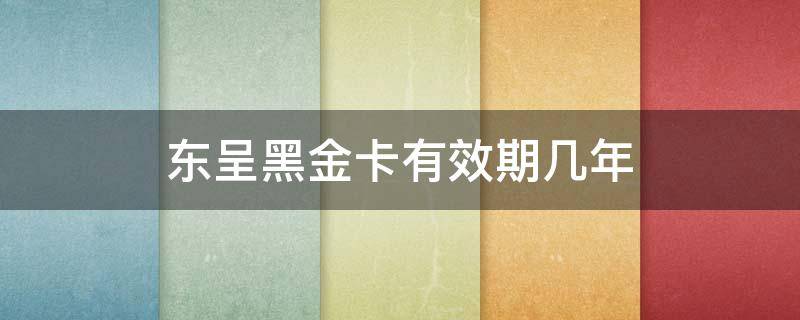 东呈黑金卡有效期几年（东呈黑金卡498元）