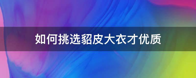 如何挑选貂皮大衣才优质 挑选貂皮大衣的窍门