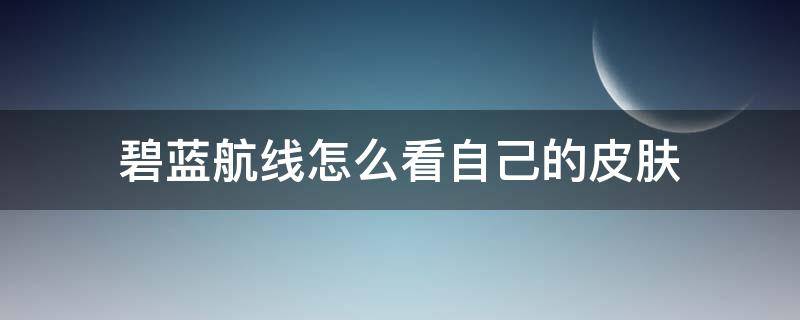 碧蓝航线怎么看自己的皮肤 碧蓝航线怎么看自己有的皮肤