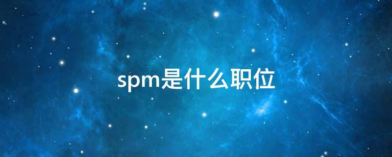 spm是什么职位（spl是什么职位）