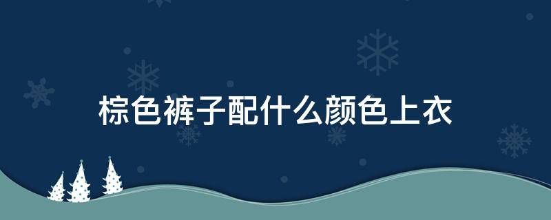 棕色裤子配什么颜色上衣（棕色裤子配什么颜色上衣男生）