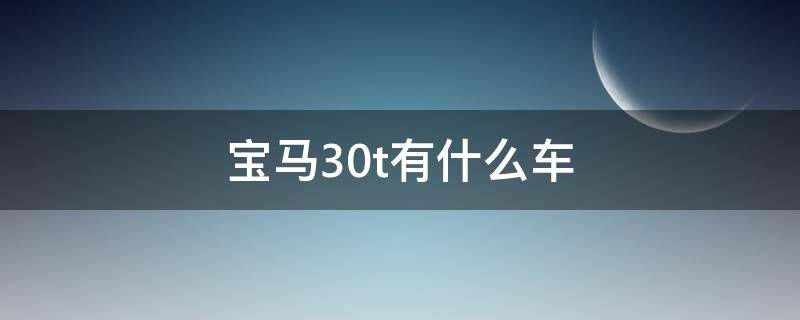 宝马3.0t有什么车（宝马3系有3.0t的吗）