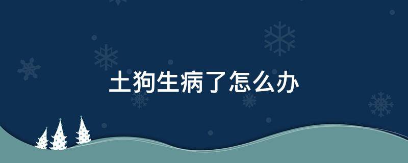 土狗生病了怎么办 家养的土狗病了怎么办