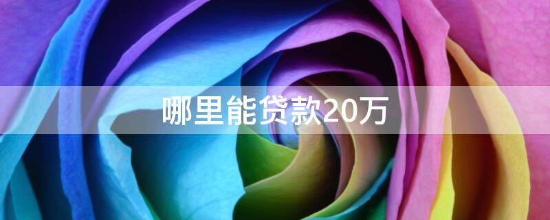 哪里能贷款20万（哪里能贷款20万10年还清）