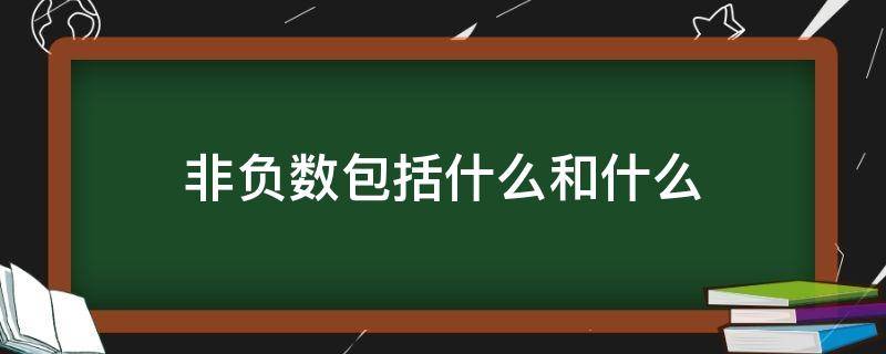 非负数包括什么和什么 非负数包括什么和什么又称为什么