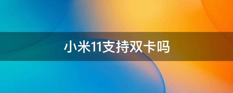 小米11支持双卡吗 小米11是否支持双卡