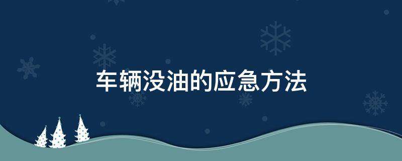 车辆没油的应急方法（车没油了应急处理方法）