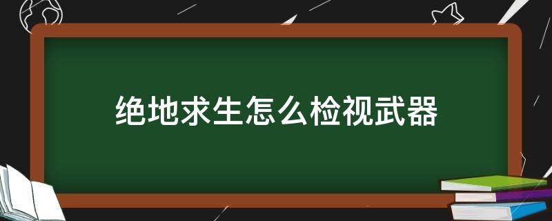 绝地求生怎么检视武器 绝地求生如何检视武器