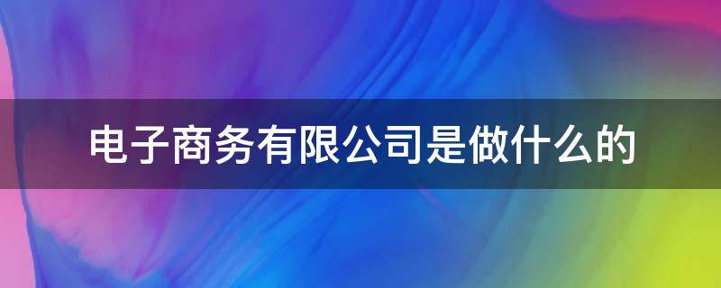 电子商务有限公司是做什么的（合肥微秒电子商务有限公司是做什么的）