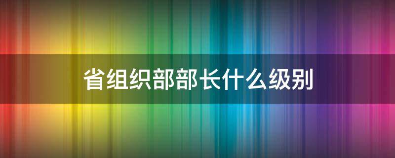 省组织部部长什么级别 省委组织部部长是什么职级