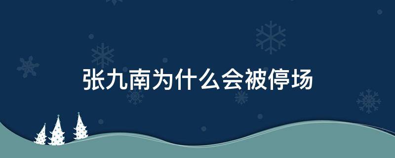 张九南为什么会被停场（张九南退出了吗）