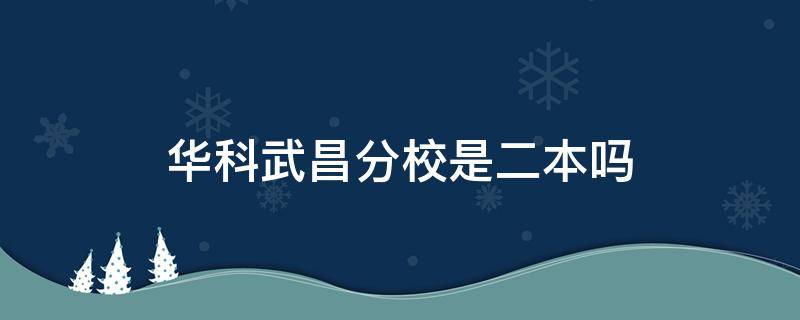 华科武昌分校是二本吗（华科武昌分校是几本）