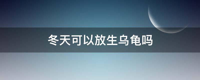 冬天可以放生乌龟吗 冬天能放生乌龟吗?