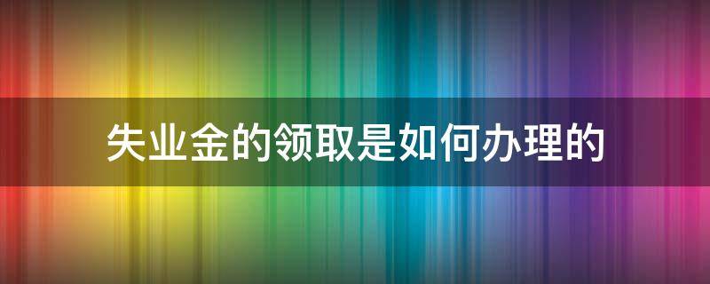 失业金的领取是如何办理的 怎么办理领失业金