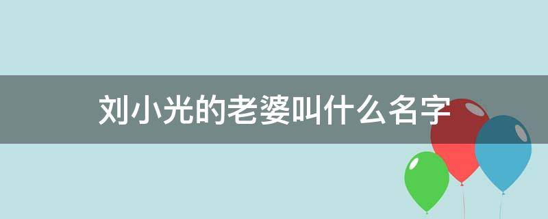 刘小光的老婆叫什么名字（刘小光老婆孩子照片）