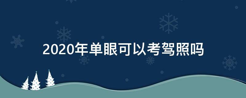 2020年单眼可以考驾照吗 2020单眼考驾照考试项目一样吗