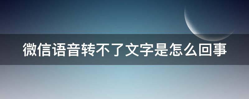 微信语音转不了文字是怎么回事 微信语音转不了文字是什么情况