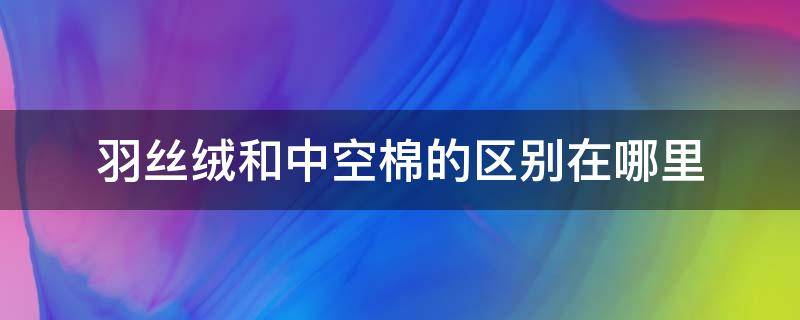 羽丝绒和中空棉的区别在哪里（中空羽绒棉和羽绒棉的区别）