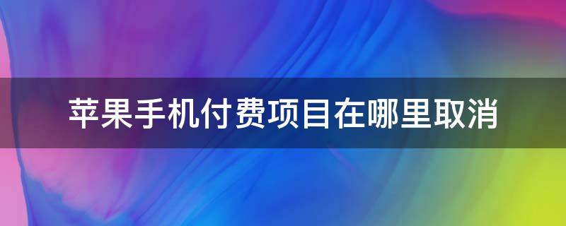 苹果手机付费项目在哪里取消 如何取消苹果手机里的付费项目