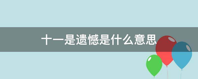 十一是遗憾是什么意思（十一表示遗憾）