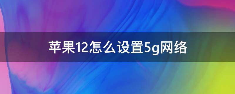 苹果12怎么设置5g网络（苹果12怎么设置5g网络了还是4g网）