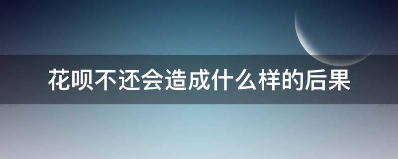 花呗不还会造成什么样的后果（花呗不还会造成什么影响）