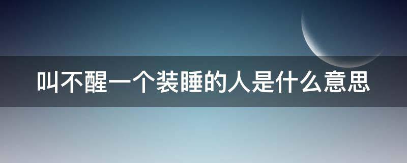 叫不醒一个装睡的人是什么意思（叫不醒一个装睡的人是谁说的）