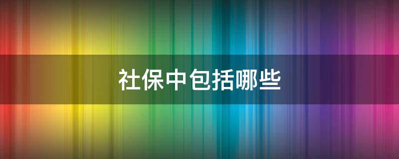 社保中包括哪些（社保中包括哪些保险）