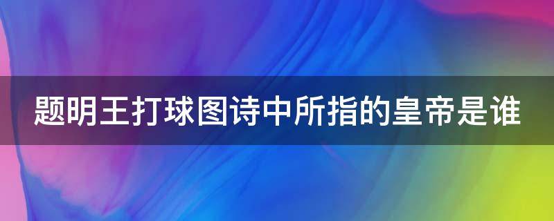 题明王打球图诗中所指的皇帝是谁（《题明王打球图诗》）