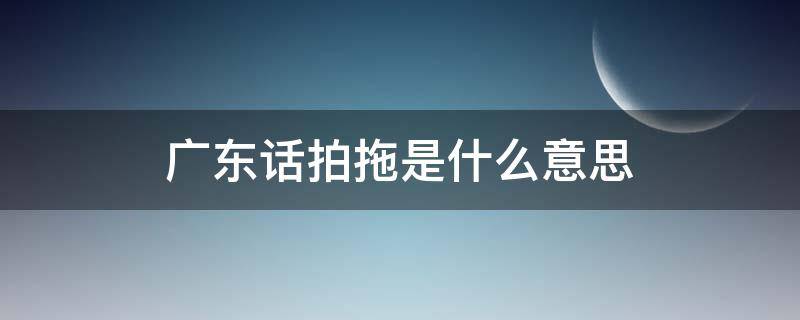 广东话拍拖是什么意思 广东话拍拖是什么意思啊