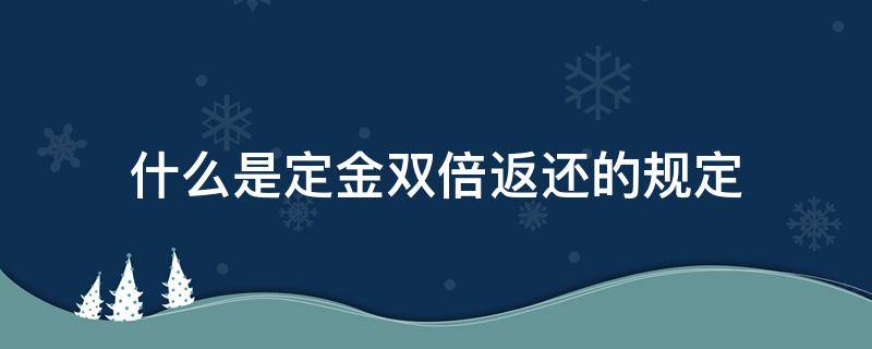 什么是定金双倍返还的规定（定金双倍返还的法律法规）