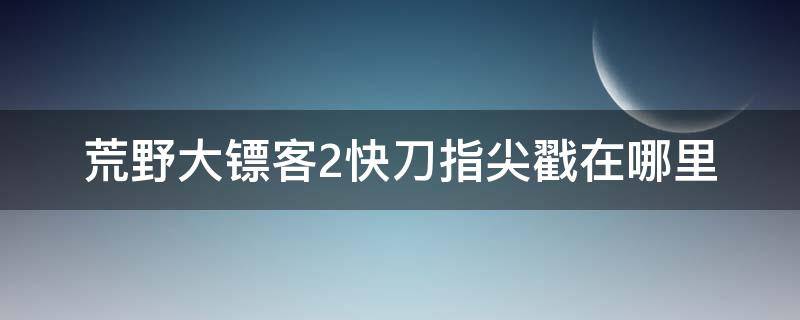 荒野大镖客2快刀指尖戳在哪里（荒野大镖客2线上快刀指尖戳在哪里）