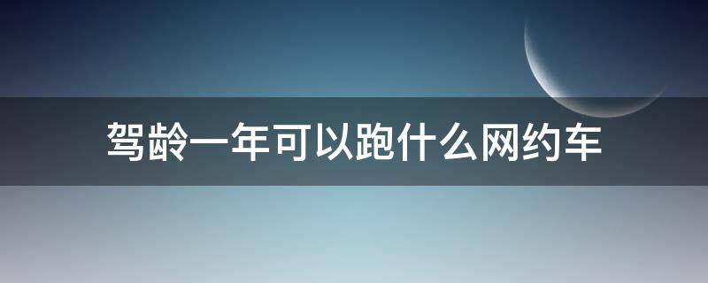 驾龄一年可以跑什么网约车 驾龄一年能跑网约车吗