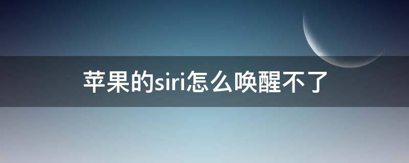 苹果的siri怎么唤醒不了（苹果手机siri怎么唤醒不了）