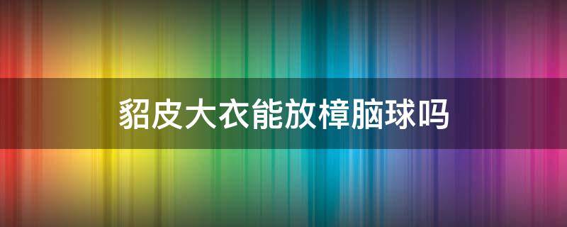 貂皮大衣能放樟脑球吗（貂皮大衣可以放樟脑丸吗）