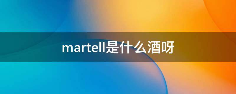 martell是什么酒呀（martell是什么酒多少钱一瓶）