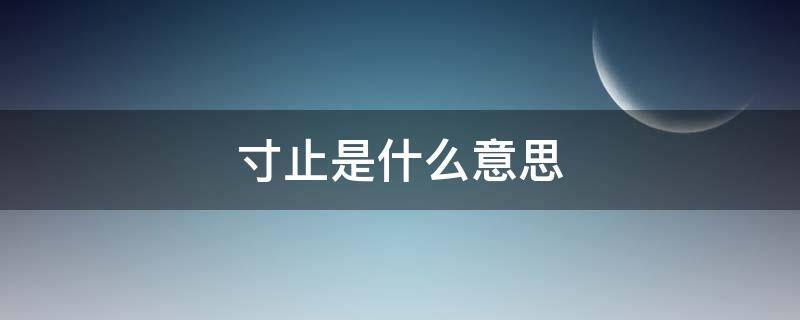 寸止是什么意思（AV寸止是什么意思）