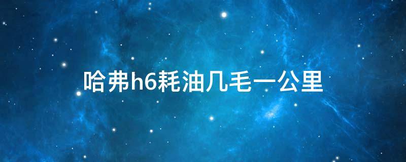 哈弗h6耗油几毛一公里 哈弗h6油耗几毛钱一公里