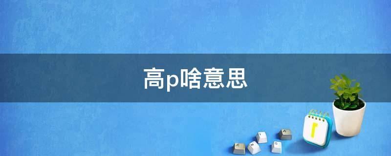 高p啥意思（老高p是什么意思）