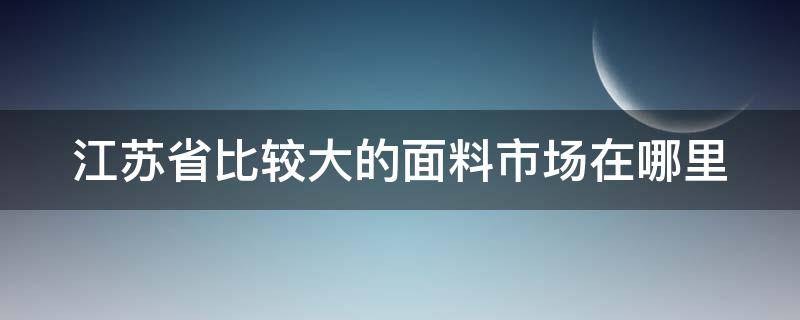 江苏省比较大的面料市场在哪里（江苏服装面料批发市场）